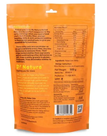 By Nature Oats - Rolled, 500 g