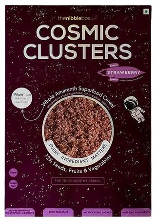 The Nibble Box Cosmic Clusters Strawberry Cereal, 300 g Box