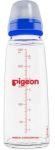 Pigeon Baby Glass Feeding Bottle - With Added Nipple, Pale Blue, M Size, 240 ml