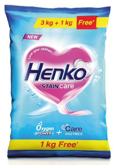 Henko Detergent Powder - Stain Care, 3 kg Get 1 kg free