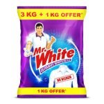 Mr. White Detergent Powder - 2X Active Power, 3 kg Get 1 Kg free