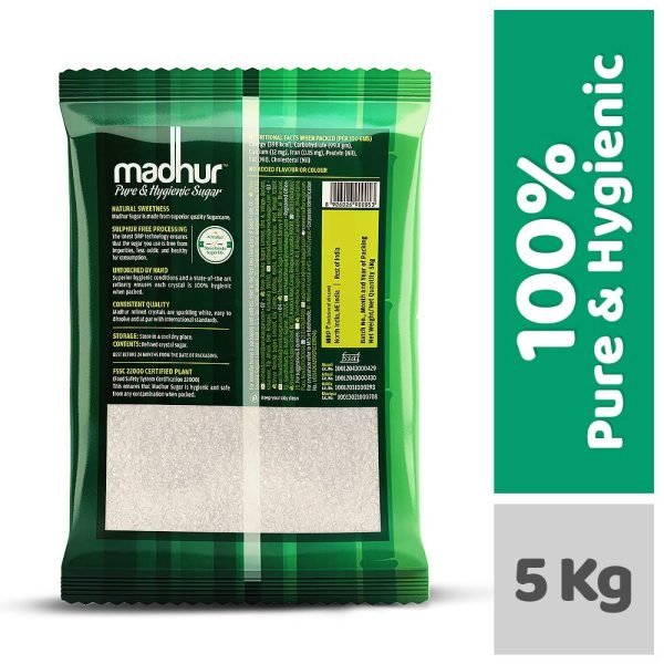 Madhur Sugar - Refined, 5 kg Pouch