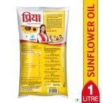 Priya Refined Sunflower Oil, 1 L Pouch