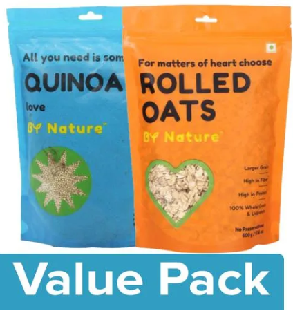 By Nature Quinoa 500 g + Oats - Rolled 500 g, Combo 2 Items