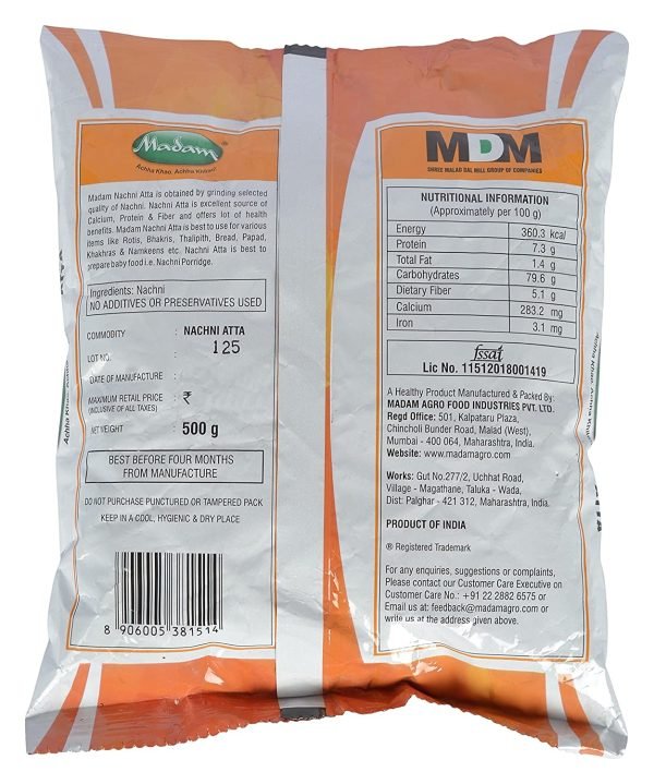 Madam Atta - Nachni, 500 g Pouch