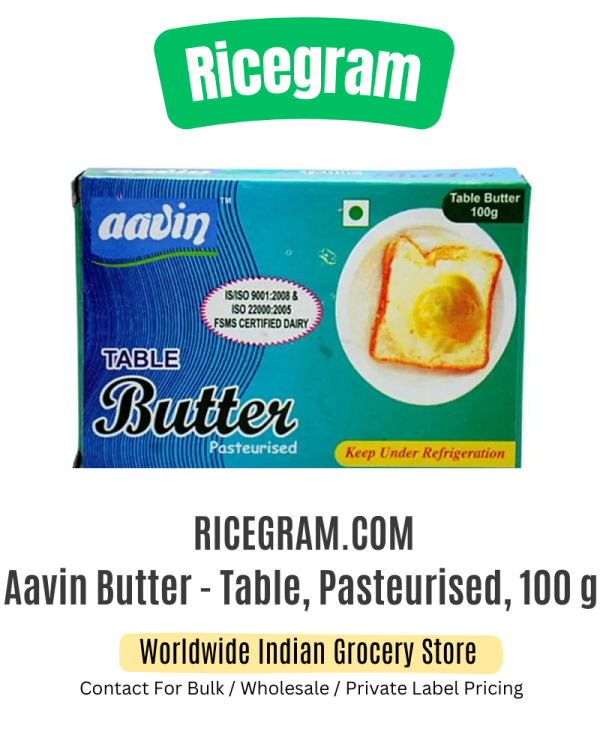Aavin Butter - Table, Pasteurised, 100 g