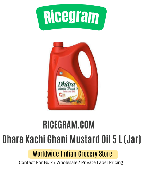 Dhara Kachi Ghani Mustard Oil 5 L (Jar)