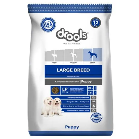 Drools Dog Food - Premium, Large Breed Puppy Dog, 12 kg