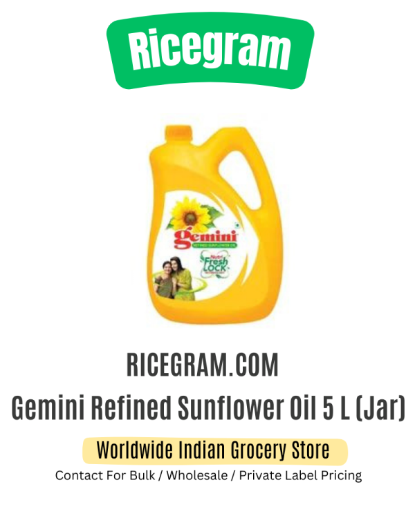Gemini Refined Sunflower Oil 5 L (Jar)