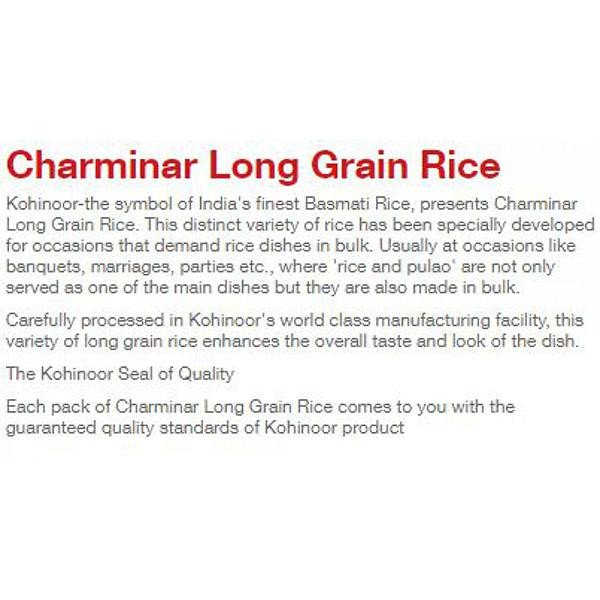 Kohinoor Charminar - Long Grain Rice, 5 kg