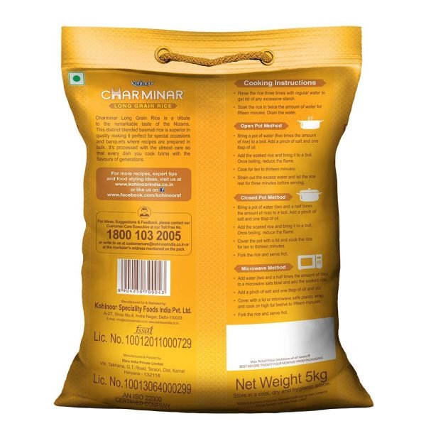 Kohinoor Charminar - Long Grain Rice, 5 kg