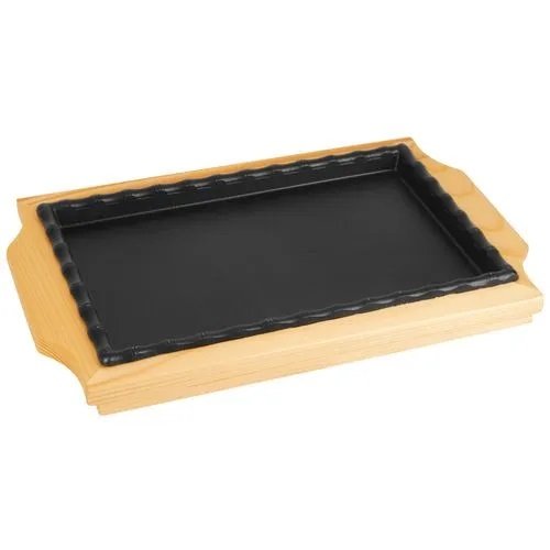 Kvg Sizzler Serveware Plate - Rectangle, Brown, 1 pc