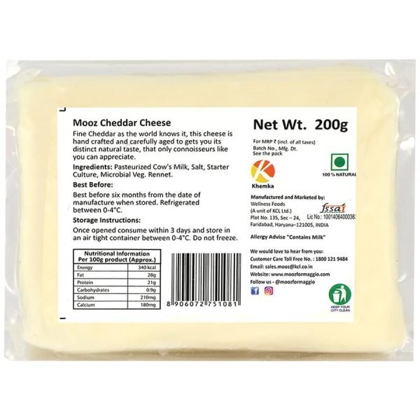 MOOZ Cheddar Cheese, 200 g