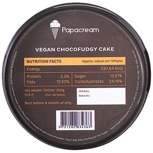 Papacream Vegan Chocofudgy cake Ice Cream, 500 ml