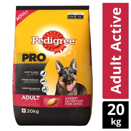 Pedigree Dry Dog Food - PRO, Expert Nutrition for Active Adult Dogs, 18 months onwards, 20 kg