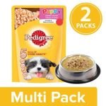 Pedigree Wet Dog Food - Chicken Chunks In Gravy, For Puppy Pouch (Pack of 15), 2x80 gm Multipack