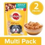 Pedigree Wet Dog Food- Chicken & Liver Chunks In Gravy, For Adult Dogs (Pack of 15), 2x80 g Multipack