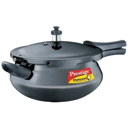 Prestige Deluxe Plus Hard Anodised Induction Base Junior Handi Pressure Cooker 20357, 4.8 L