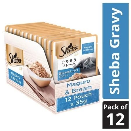 SHEBA Premium Cat Food - Maguro & Bream, For Adult Cats, 35 g (Pack of 12)