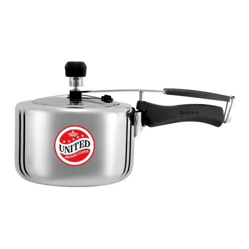 United Aluminium Pressure Cooker - With Silicone Soft Touch Handle, Cibo X1, Silver, 3 L