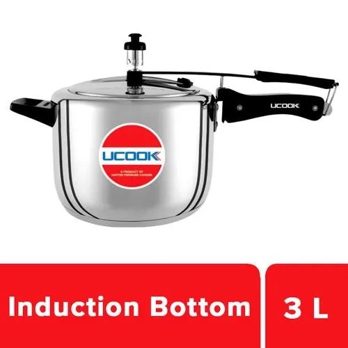 United Stainless Steel Pressure Cooker - Steeltuff, Induction Base, Silver