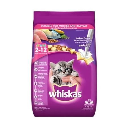 Whiskas Dry Cat Food - 2-12 Months, Mackerel Flavour, 1.1 Kg