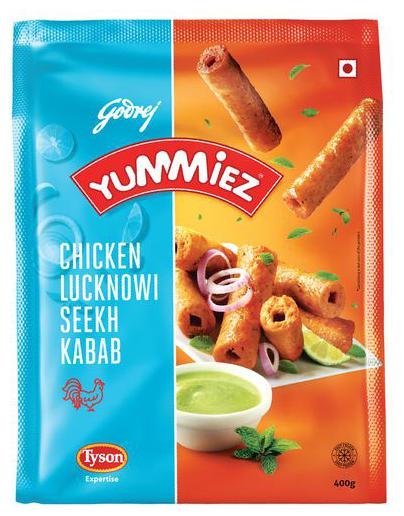 Yummiez Chicken Kabab - Lucknow Seekh, 400 g Pouch