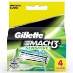 Gillette Mach3 Turbo Sensitive Shaving Cartridge 3 Blades 4 pcs