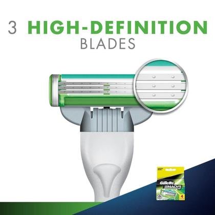 Gillette Mach3 Turbo Sensitive Shaving Cartridge 3 Blades 4 pcs