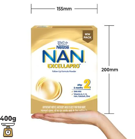 Nestle Nan Excellapro 3 Follow-Up Formula-Powder - After 12 Months, Stage 3, 400 g Bag-In-Box