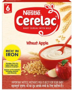 Nestle Cerelac Fortified Baby Cereal With Milk, Wheat Apple - From 6 Months, 300 g Bag-In-Box