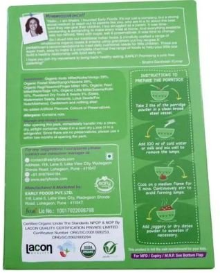 Early Foods Organic Sattu Maavu Multi-Grain Millets Porridge Mix, 200 g