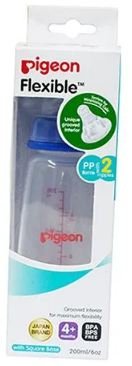 Pigeon Baby Peristaltic Nursing Bottle Kpp - With 2-Nipple, Medium, Blue, 200 ml Set of 3