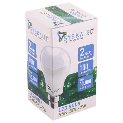Syska B22 White LED Bulb 7 W