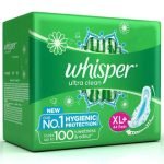 Whisper Ultra Wings Sanitary Napkin with Wings (XL+) 44 pads