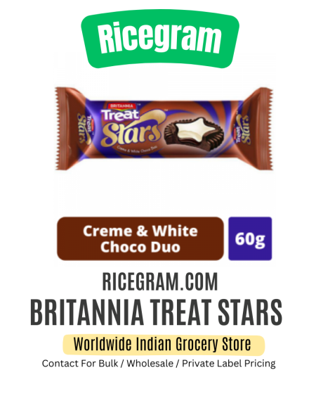 BRITANNIA TREAT STARS Creme & White  60G
